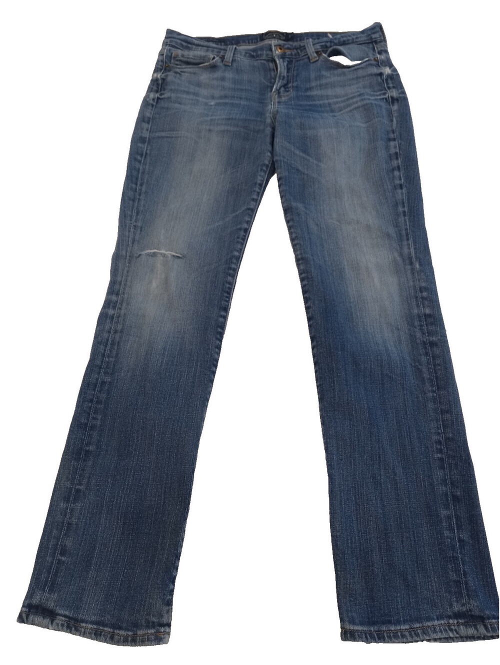 Lucky Brand Brooke Straight Jeans Womens 8 29 Medium Wash Distressed Stretch